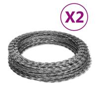 vidaXL Alambre de espino rollo helicoidal 2 uds acero galvanizado 60 m