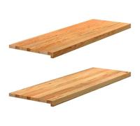 vidaXL Alféizares de Ventana 2 uds Madera Maciza Roble marrón Claro
