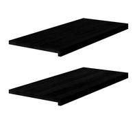 vidaXL Alféizares de ventana 2 uds madera maciza roble marrón negro