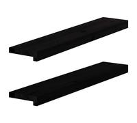 vidaXL Alféizares de ventana 2 uds madera maciza roble marrón negro