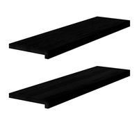 vidaXL Alféizares de ventana 2 uds madera maciza roble marrón negro