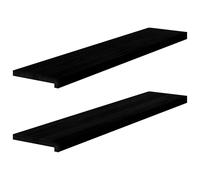 vidaXL Alféizares de ventana 2 uds madera maciza roble marrón negro