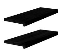 vidaXL Alféizares de ventana 2 uds madera maciza roble marrón negro