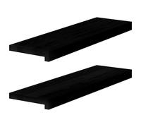 vidaXL Alféizares de ventana 2 uds madera maciza roble marrón negro