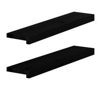 vidaXL Alféizares de ventana 2 uds madera maciza roble marrón negro
