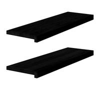 vidaXL Alféizares de ventana 2 uds madera maciza roble marrón negro