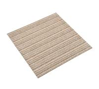 vidaXL Alfombra 20 pcs Beige a rayas 50 x 50 cm 100% Polipropileno