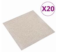 vidaXL: Alfombra, 20 unidades, color beige claro, 50 x 50 cm, 100% polipropileno