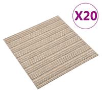 vidaXL: Alfombra, 20 unidades, diseño a rayas, color beige, 50 x 50 cm, 100% polipropileno