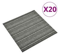 vidaXL: Alfombra, 20 unidades, diseño a rayas, color gris antracita, 50 x 50 cm