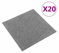 vidaXL: Alfombra, 20 unidades, gris, 50 x 50 cm, 100% polipropileno