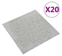 vidaXL: Alfombra, 20 unidades, gris claro, 50 x 50 cm, 100% polipropileno