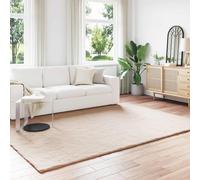 vidaXL Alfombra antideslizante de imitación piel de conejo, color taupe