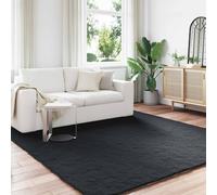 vidaXL Alfombra antideslizante de sintética de conejo OLITE Negro