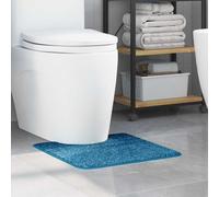 vidaXL Alfombra antideslizante para baño con corte para inodoro Azul