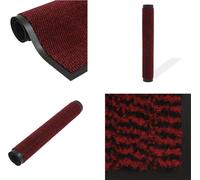 vidaXL Alfombra antideslizante rectangular, tejida, 90x150 cm, color rojo - Alfombra antideslizante - Alfombras antideslizantes - Alfombra de entrada - Alfombras de entrada