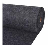 vidaXL Alfombra antracita de poliéster de 1,2 x 15 m, elegante, rectangular, moderna, enrollable, para interiores y exteriores, textura acanalada, decoración funcional