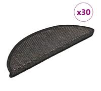vidaXL Alfombra autoadhesiva escalera sisal 30 uds antracita