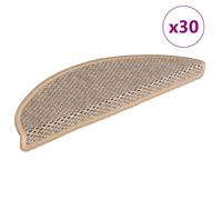 vidaXL Alfombra autoadhesiva escalera sisal 30 uds beige claro