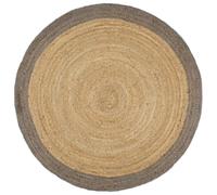 vidaXL Alfombra con Borde Tapete Alfombrilla de Suelo Estera Yute Tejida a Mano 240 cm Gris