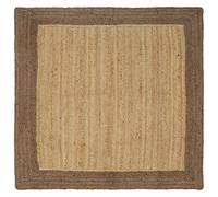 vidaXL Alfombra de área Gris y natural 120 x 120 cm yute
