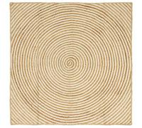 vidaXL Alfombra de área Natural y Blanco 160 x 160 cm yute