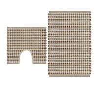 vidaXL Alfombra de baño tejida a mano de yute y tela natural y blanca