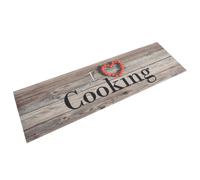 vidaXL Alfombra de cocina Terciopelo Cooking - Lavable Gris 45x150 cm