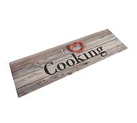 vidaXL Alfombra de cocina Terciopelo Cooking - Lavable Gris 45x150 cm