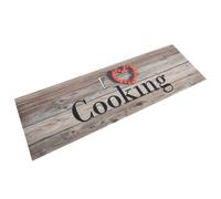 vidaXL Alfombra de cocina lavable terciopelo cooking gris 60x180 cm