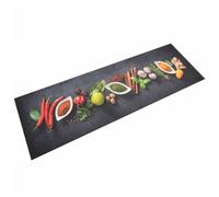 vidaXL Alfombra de Cocina Lavable Terciopelo Dibujo Especias 60x180 cm, Alfombrilla de Puerta, Felpudo, Alfombra de Pasillo, Alfombrilla de Cocina