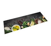 vidaXL Alfombra de cocina lavable terciopelo dibujo especias 60x180 cm