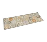 vidaXL Alfombra de cocina lavable antideslizante, terciopelo hexágonos pastel 60x180 cm