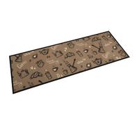 vidaXL Alfombra de cocina lavable terciopelo marrón Morning 60x180 cm