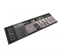 vidaXL Alfombra de cocina lavable terciopelo negro café 45x150 cm