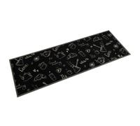 vidaXL Alfombra de cocina lavable terciopelo negro Morning 60x180 cm
