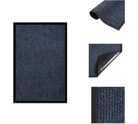 vidaXL Alfombra de entrada a rayas, color azul, 80x120 cm - Alfombras de entrada