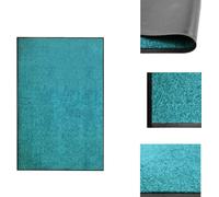 vidaXL Alfombra de entrada lavable, color cian, 120x180 cm - Alfombras de entrada
