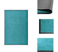 vidaXL Alfombra de entrada lavable, color cian, 60x90 cm - Alfombras de entrada