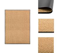 vidaXL Alfombra de entrada lavable, color crema, 90x120 cm - Alfombras de entrada