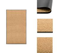 vidaXL Alfombra de entrada lavable, color crema, 90x150 cm - Alfombras de entrada