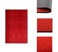vidaXL Alfombra de entrada lavable, color rojo, 120x180 cm - Alfombras de entrada
