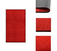 vidaXL Alfombra de entrada lavable, color rojo, 90x150 cm - Alfombras de entrada