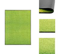 vidaXL Alfombra de entrada lavable, color verde, 90x120 cm - Alfombras de entrada