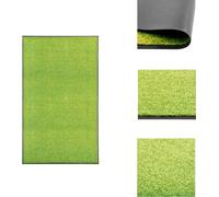 vidaXL Alfombra de entrada lavable, color verde, 90x150 cm - Alfombras de entrada