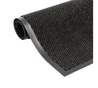 vidaXL Alfombra de entrada rectangular de nudo 80x120 cm Negra – Decoración hogar