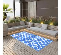 vidaXL Alfombra de exterior ARAKIL azul y blanca 80x150 cm PP