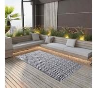 vidaXL Alfombra de exterior ARAKIL blanca y negra 160x230 cm PP