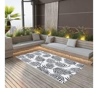 vidaXL Alfombra de exterior ARAKIL blanca y negra 190x290 cm PP