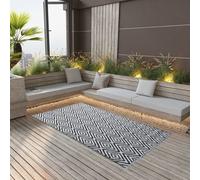 vidaXL Alfombra de exterior ARAKIL blanca y negra 80x150 cm PP